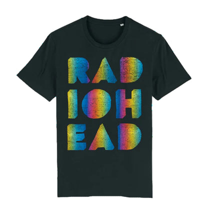 Black - Front - Radiohead Unisex Adult Rainbow Cutout T-Shirt