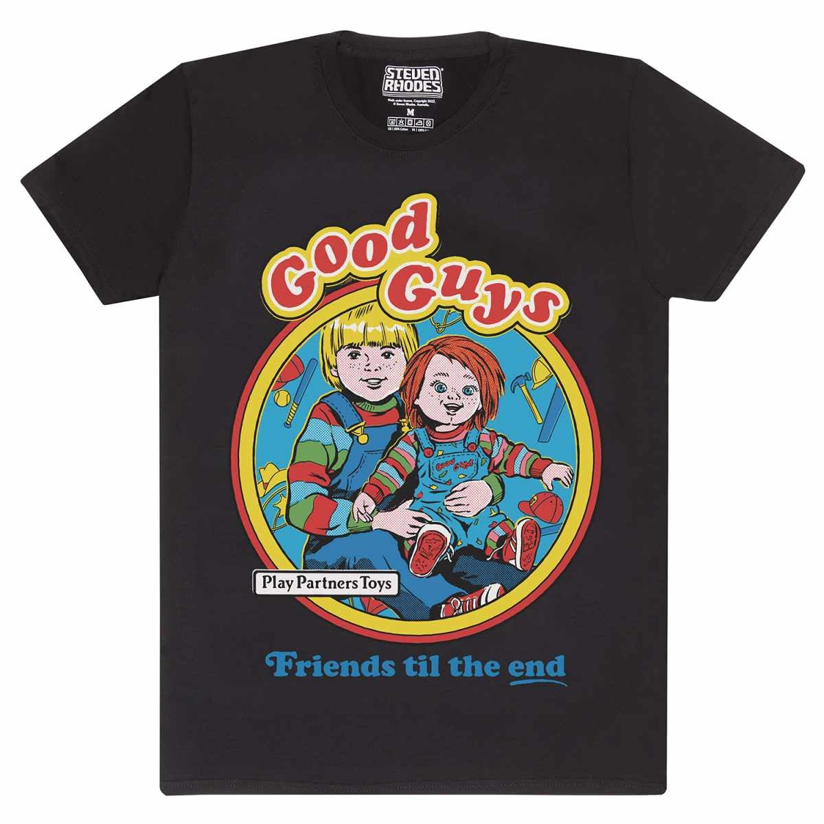 Black - Front - Steven Rhodes Unisex Adult Good Guys Chucky T-Shirt