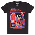 Black - Front - Steven Rhodes Unisex Adult Portal To The Cat Dimension T-Shirt