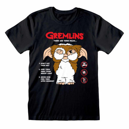 Black - Front - Gremlins Unisex Adult The Rules T-Shirt