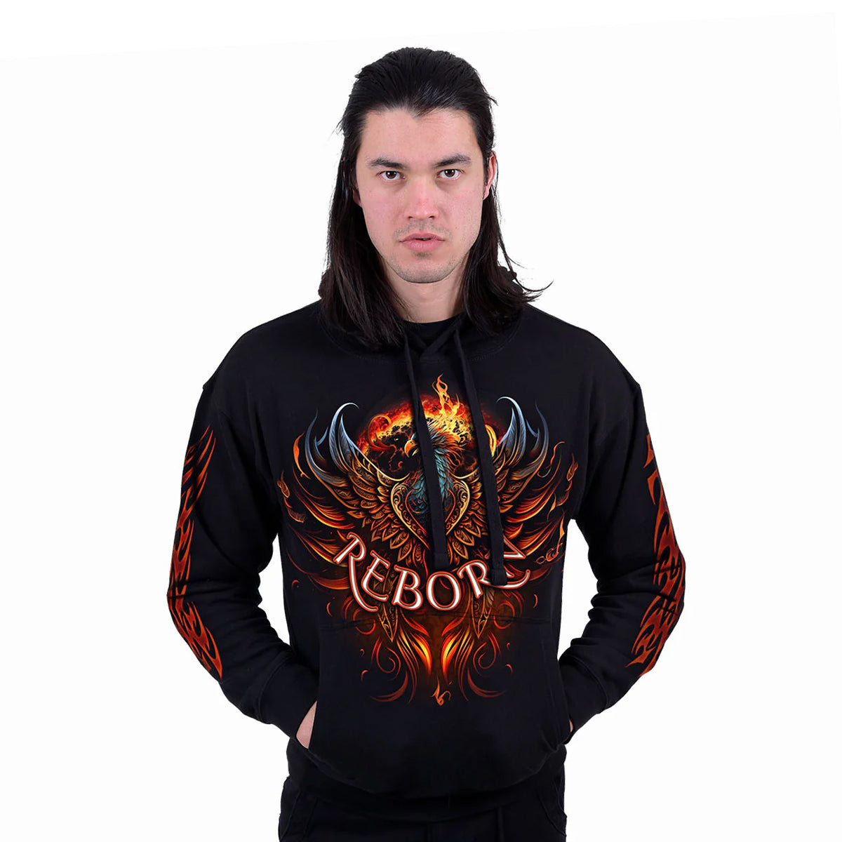 Black - Side - Spiral Direct Unisex Adult Ashes Reborn Hoodie