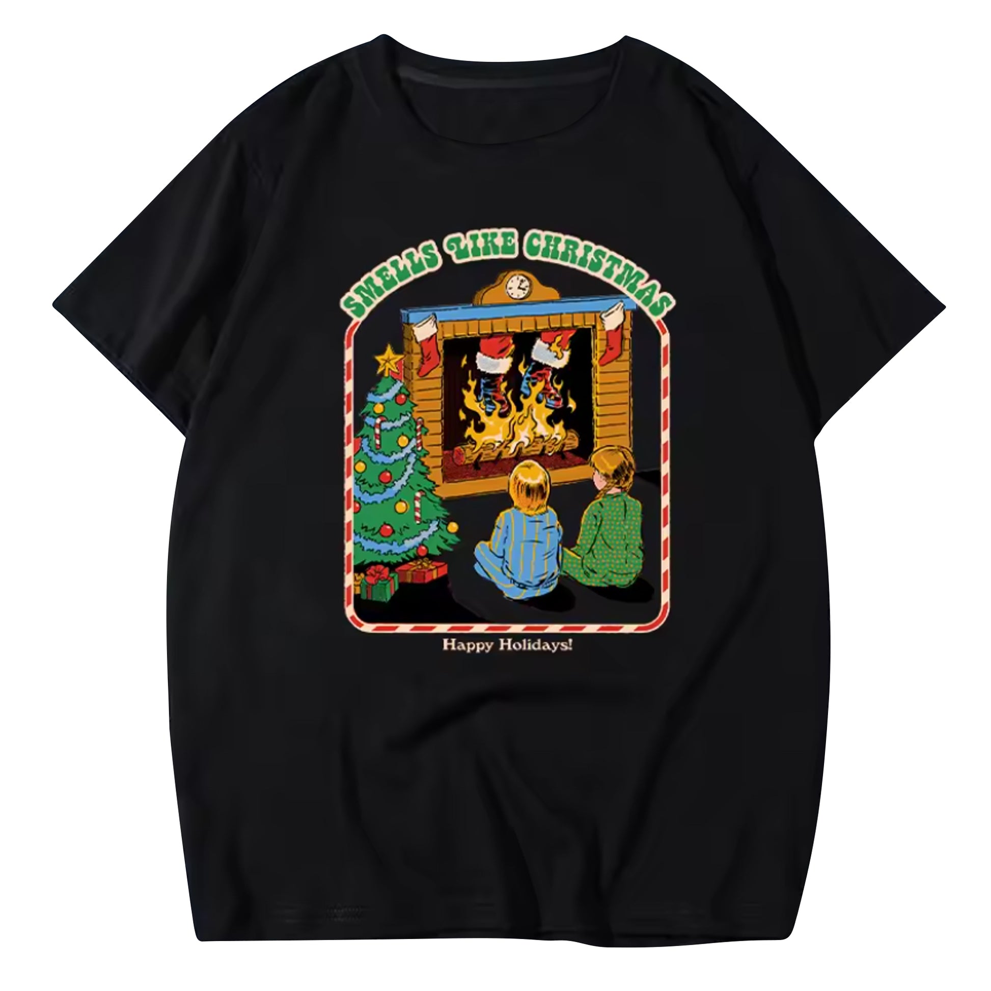 Black - Front - Steven Rhodes Unisex Adult Smells Like Christmas T-Shirt