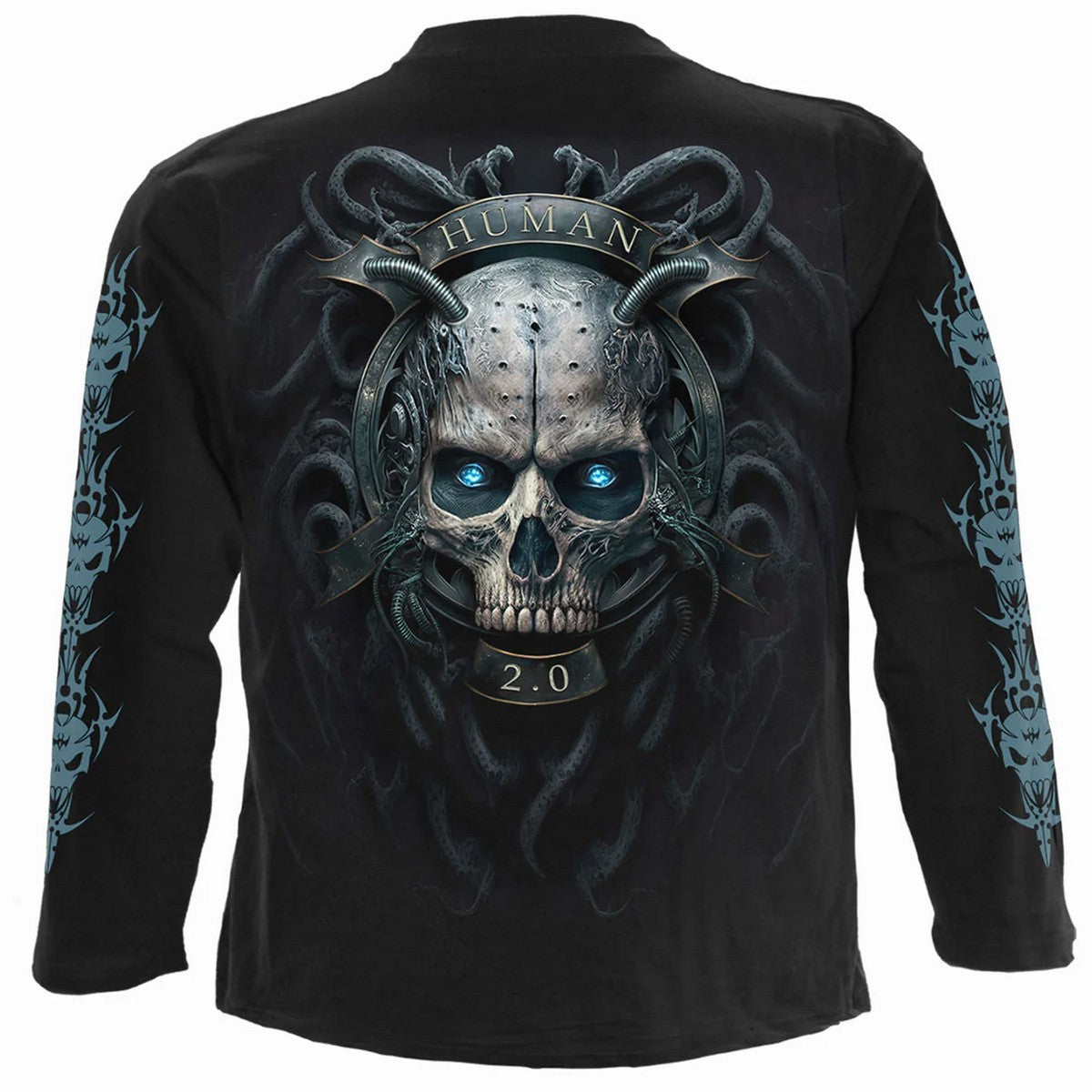 Black - Back - Spiral Direct Unisex Adult Human 2.0 Long-Sleeved T-Shirt