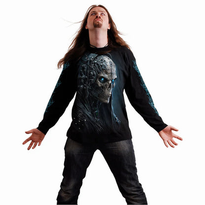Black - Side - Spiral Direct Unisex Adult Human 2.0 Long-Sleeved T-Shirt