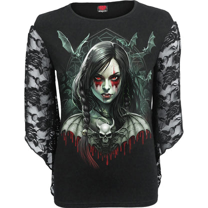 Black - Front - Spiral Direct Womens-Ladies Hallow´s Eve Long-Sleeved T-Shirt