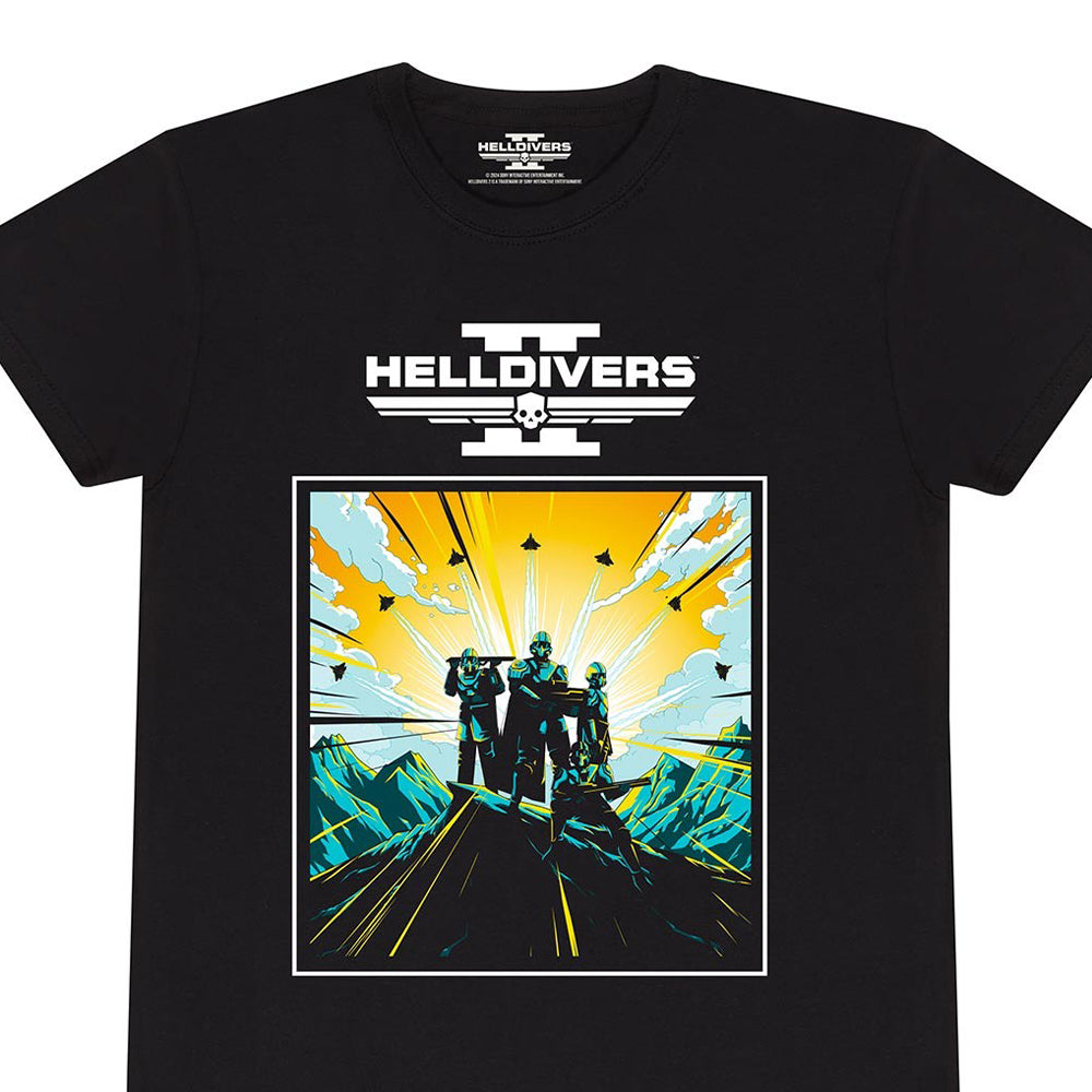 Black - Back - Helldivers 2 Unisex Adult 2D Art & Logo T-Shirt