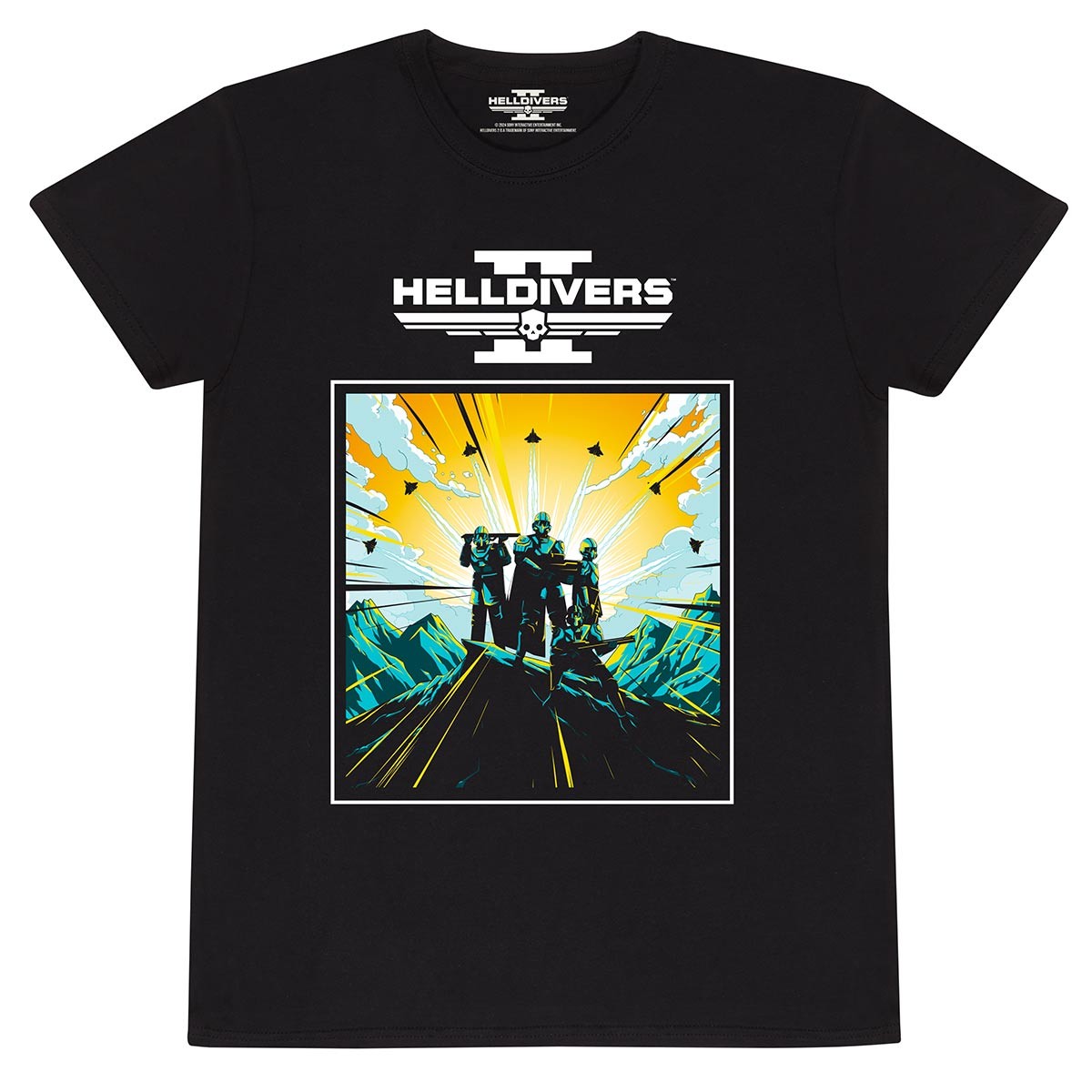 Black - Front - Helldivers 2 Unisex Adult 2D Art & Logo T-Shirt