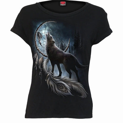 Black - Front - Spiral Direct Womens-Ladies From Darkness Capped Sleeved T-Shirt