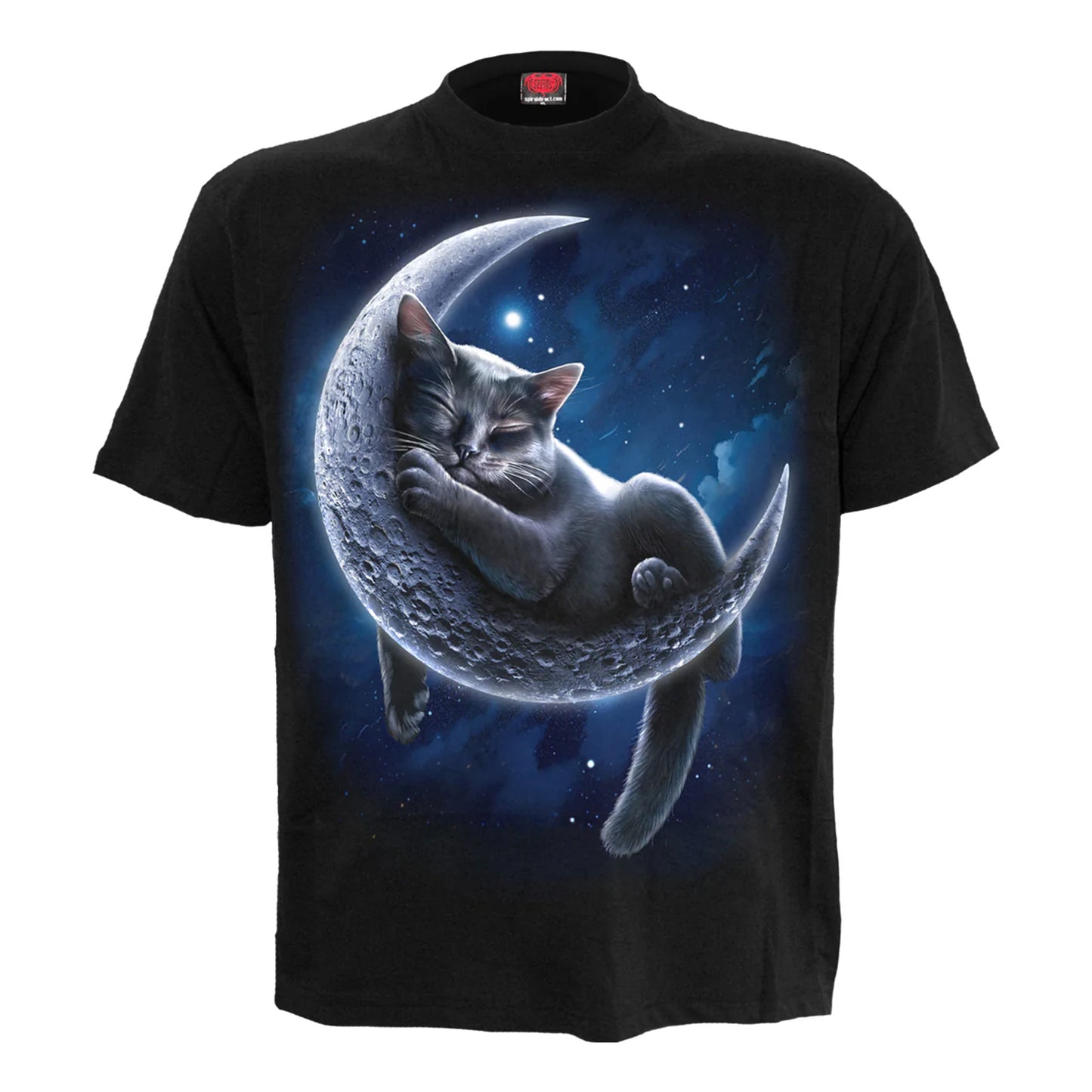 Black - Front - Spiral Direct Unisex Adult Velvet Moon T-Shirt