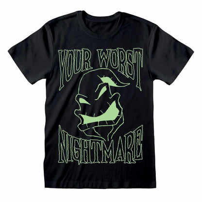 Black - Front - Nightmare Before Christmas Unisex Adult Ooogie Boogie Glow In The Dark T-Shirt
