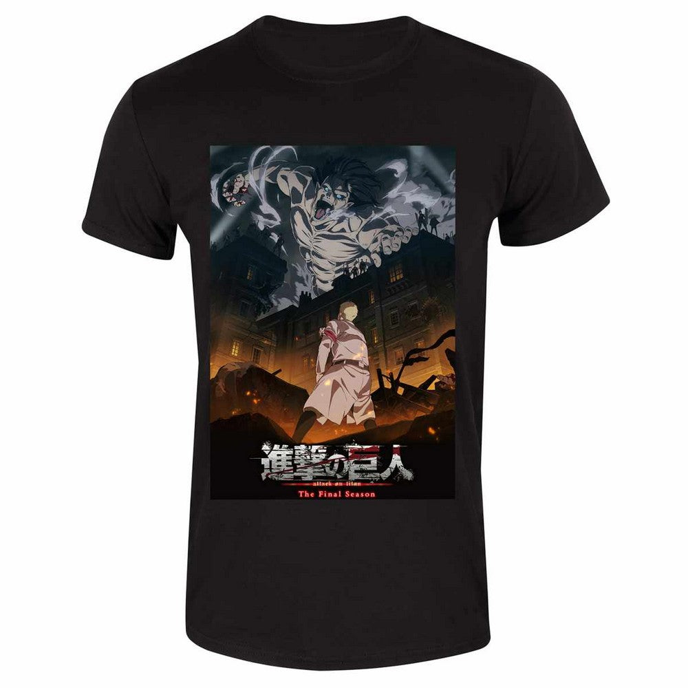 Black - Front - Attack on Titan Unisex Adult Final Season Poster T-Shirt