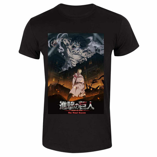 Black - Front - Attack on Titan Unisex Adult Final Season Poster T-Shirt