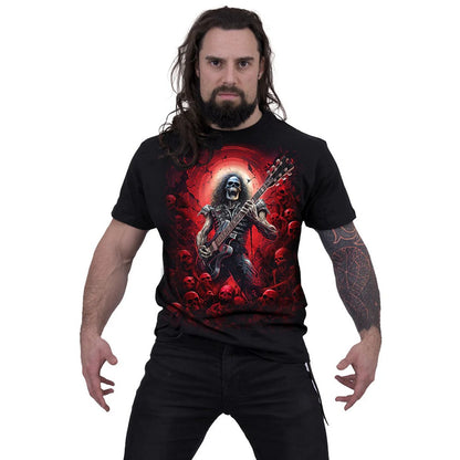 Black - Side - Spiral Direct Unisex Adult Tomb Of Rock T-Shirt