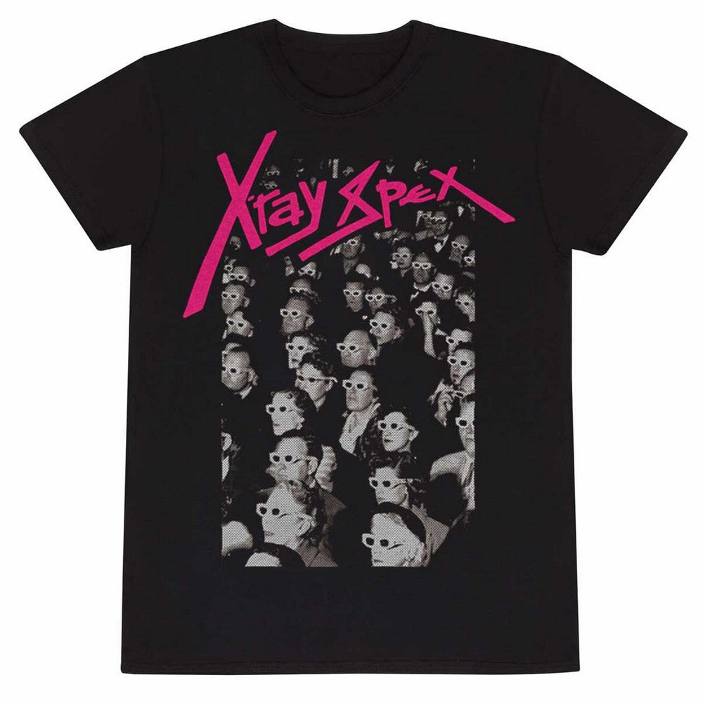 Black - Front - X-Ray Spex Unisex Adult Crowd T-Shirt