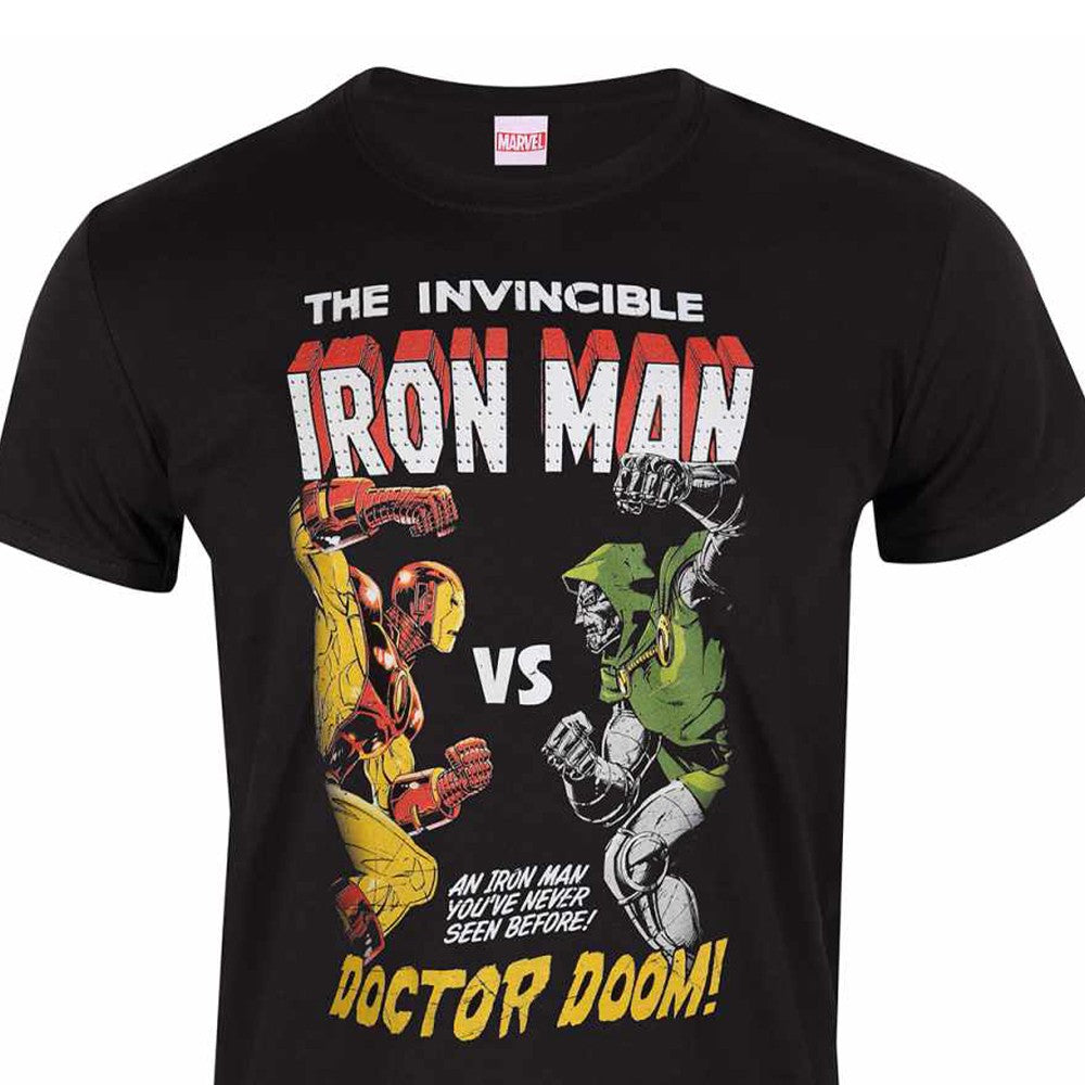 Black - Back - Marvel Unisex Adult Iron Man Vs Doom T-Shirt