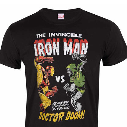 Black - Back - Marvel Unisex Adult Iron Man Vs Doom T-Shirt