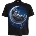Black - Front - Spiral Direct Womens-Ladies Velvet Moon T-Shirt