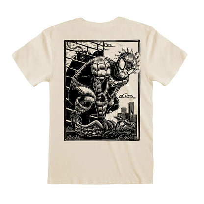 White - Back - Spider-Man Unisex Adult Spidey Sense Linocut T-Shirt