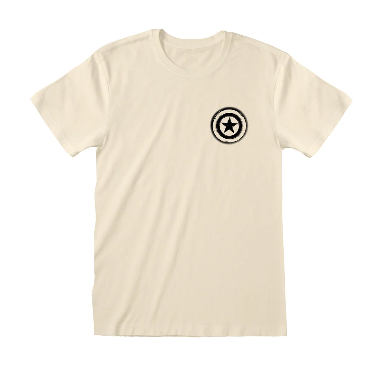 White - Front - Captain America Unisex Adult Linocut T-Shirt
