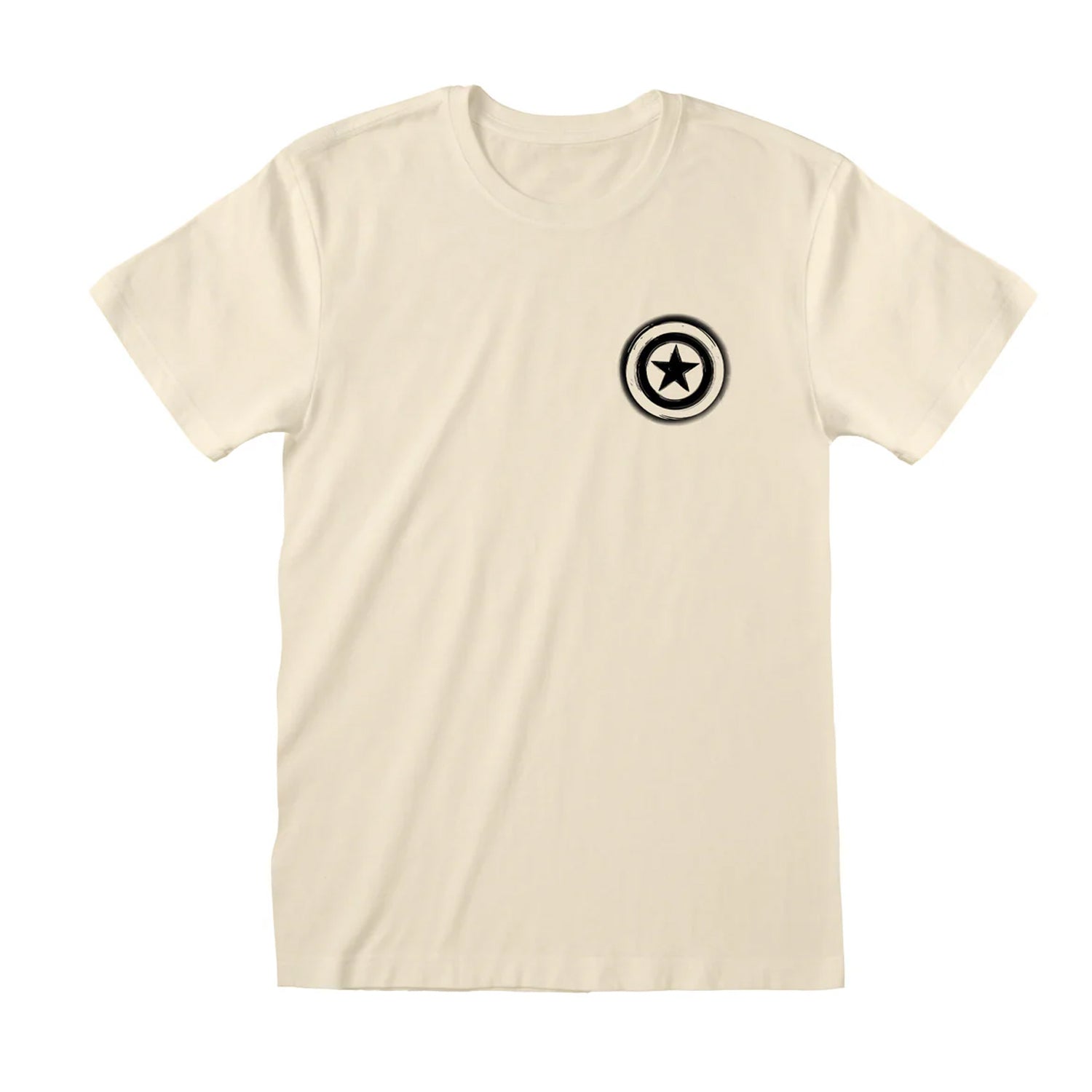 White - Front - Captain America Unisex Adult Linocut T-Shirt