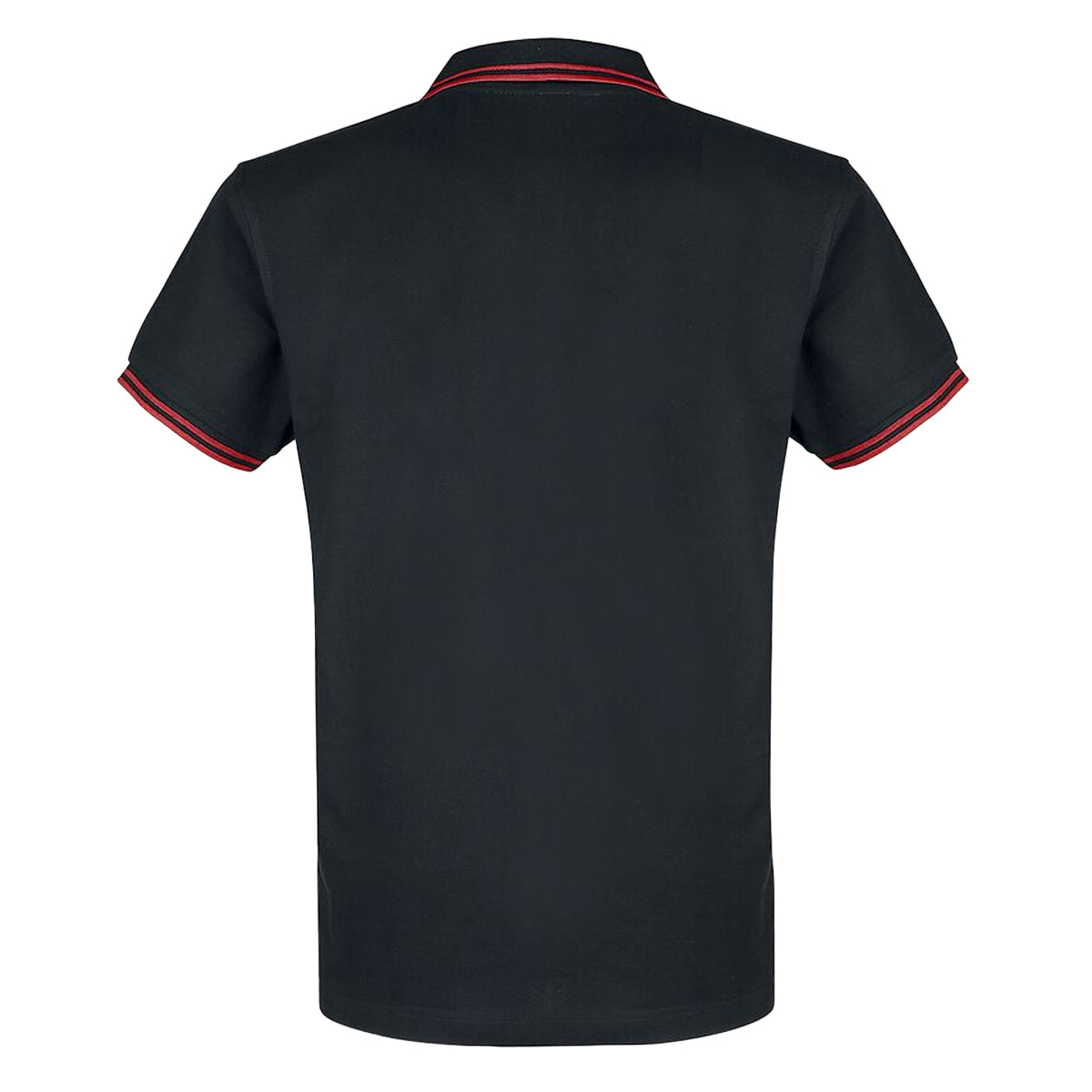Black-Red - Back - Atticus Unisex Adult Classic Badge Tipped Polo Shirt
