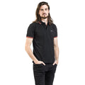 Black-Red - Side - Atticus Unisex Adult Classic Badge Tipped Polo Shirt