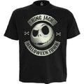 Black - Front - Nightmare Before Christmas Unisex Adult Jack Skellington Crest Glow In The Dark T-Shirt