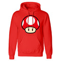 Red-Black-White - Front - Super Mario Unisex Adult Power Up Mushroom Hoodie