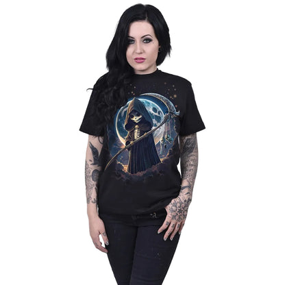 Black - Back - Spiral Unisex Adult Reaperette Short-Sleeved T-Shirt
