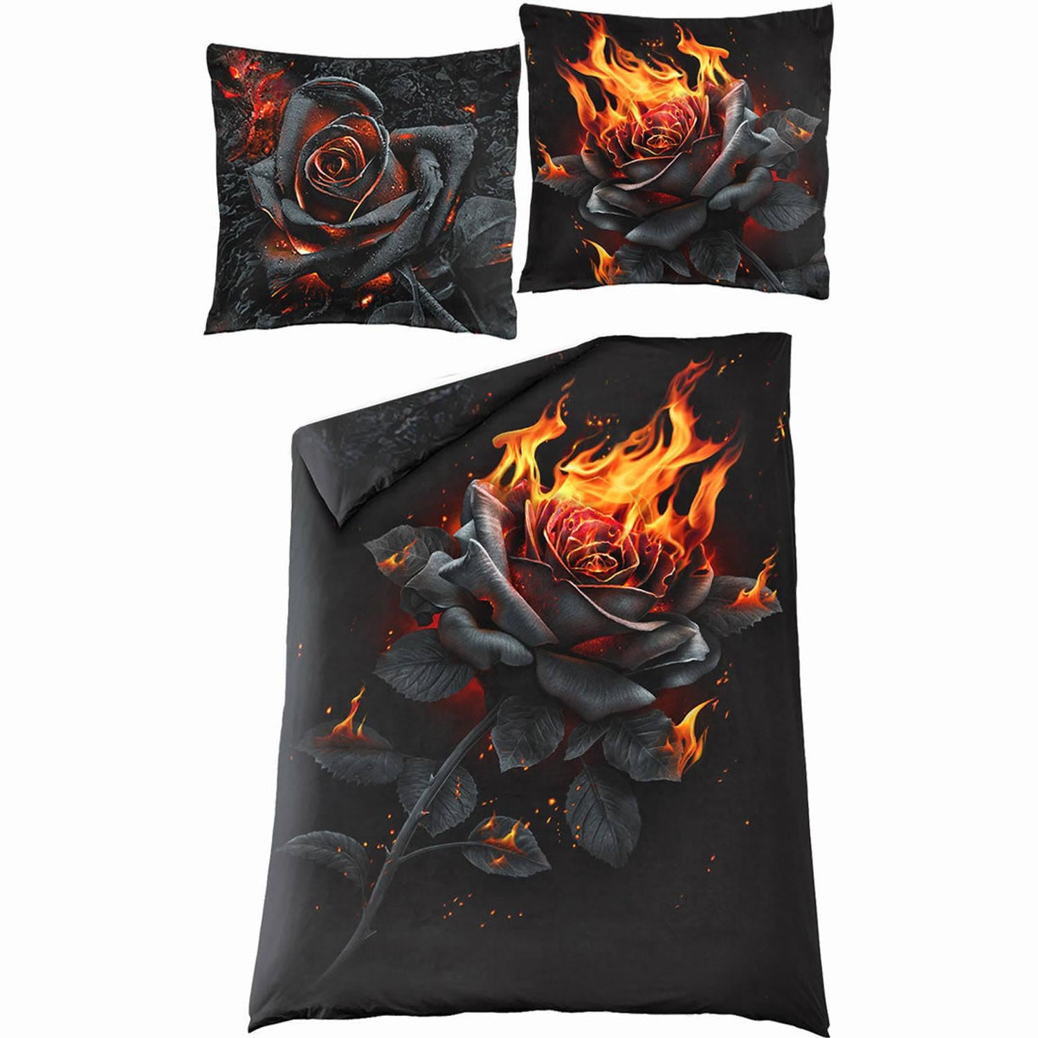 Black - Back - Spiral Direct Burnt Rose Duvet Cover Set
