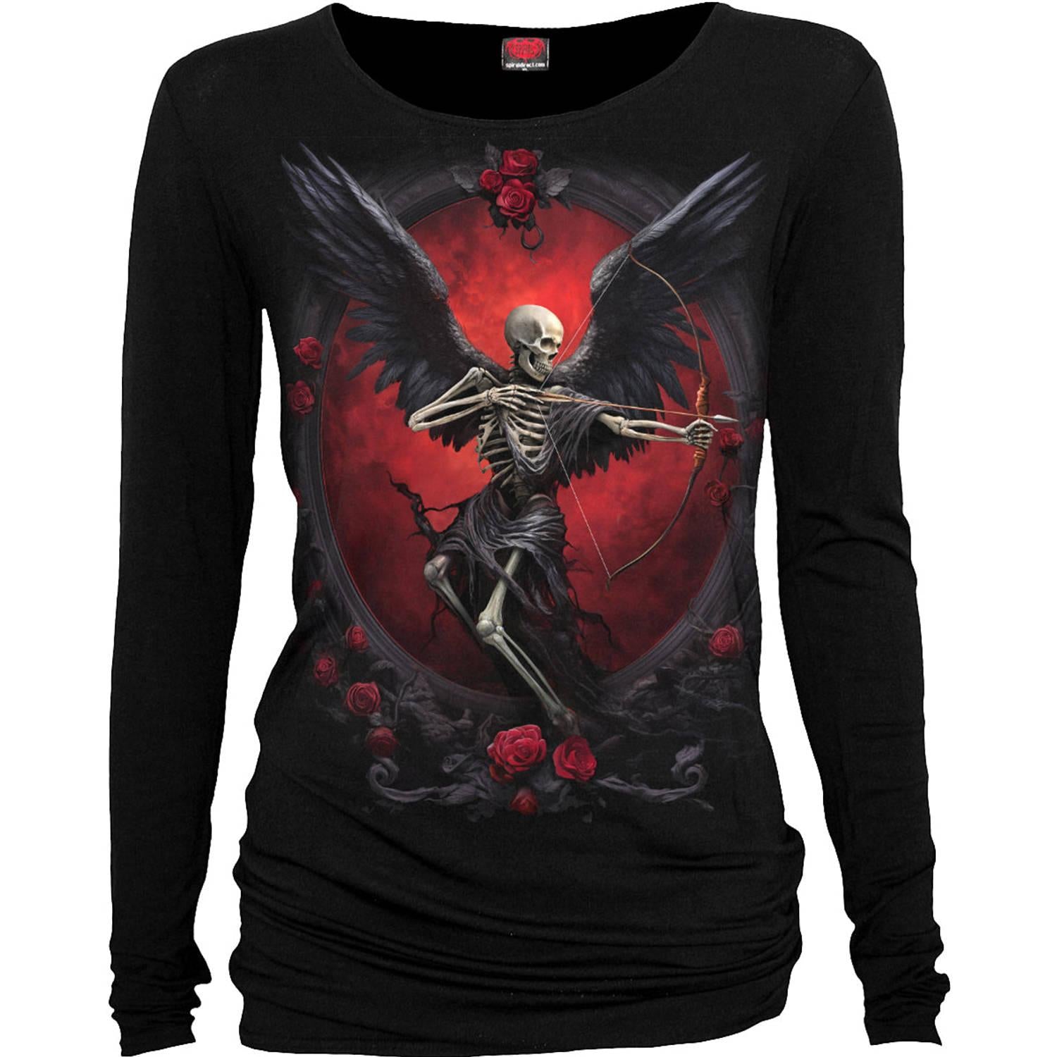 Black - Front - Spiral Direct Womens-Ladies Cupid´s Curse Long-Sleeved Top