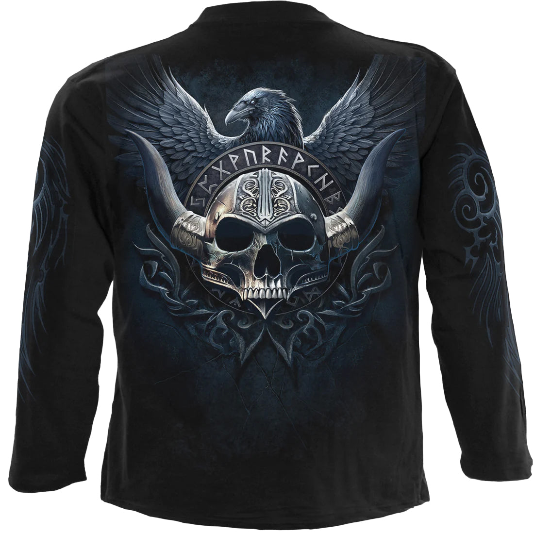 Black - Back - Spiral Direct Unisex Adult Odin´s Warrior Long-Sleeved T-Shirt