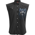 Black - Front - Spiral Direct Unisex Adult Odin´s Warrior Stone Wash Sleeveless Shirt