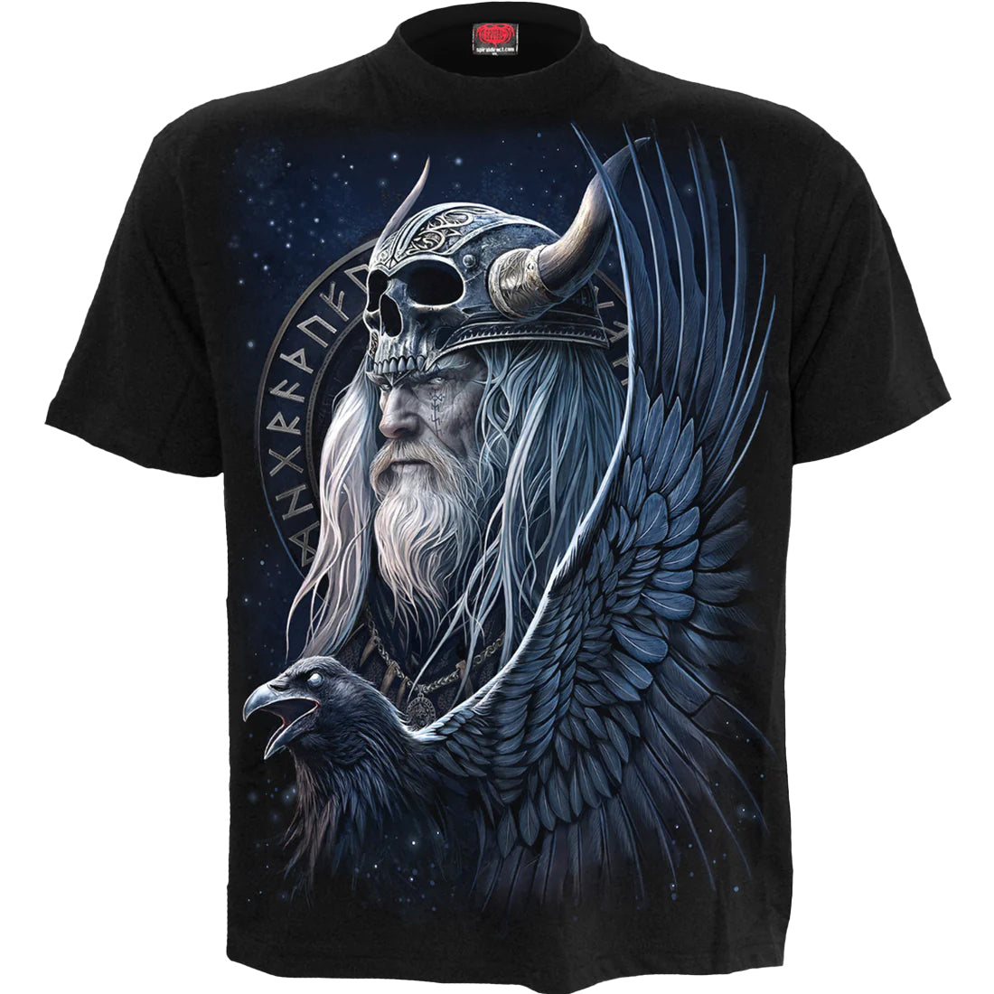 Black - Front - Spiral Direct Unisex Adult Odin´s Warrior T-Shirt