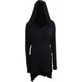 Black - Front - Spiral Direct Womens-Ladies Black Widow Gothic Hooded Dress