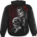 Black - Back - Spiral Unisex Adult Love Is Dead Hoodie