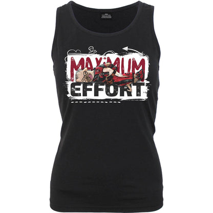 Black - Front - Deadpool Womens-Ladies Maximum Effort Sleeveless Top