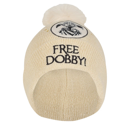 Cream-Black - Side - Harry Potter Dobby Pom Pom Beanie