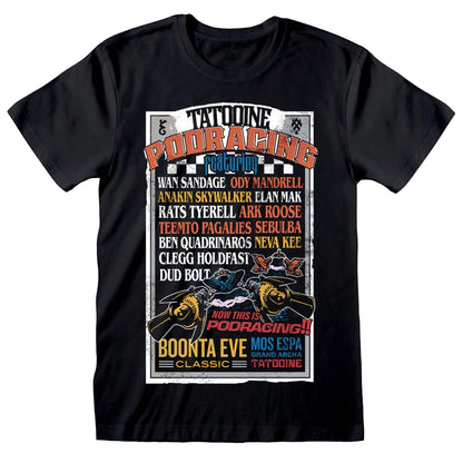 Black - Front - Star Wars Unisex Adult Podracing T-Shirt