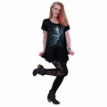 Black - Back - Spiral Womens-Ladies Smock Panel Tunic Top