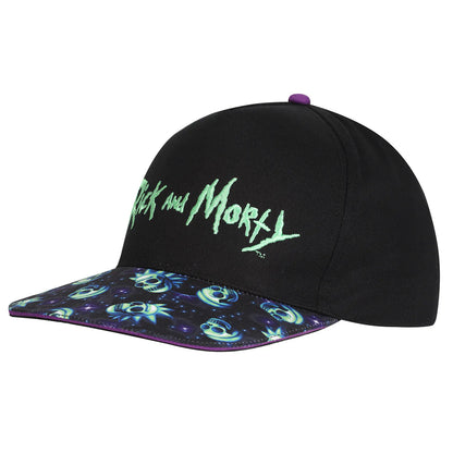Black-Purple - Side - Rick And Morty Neon Logo Baseball Cap