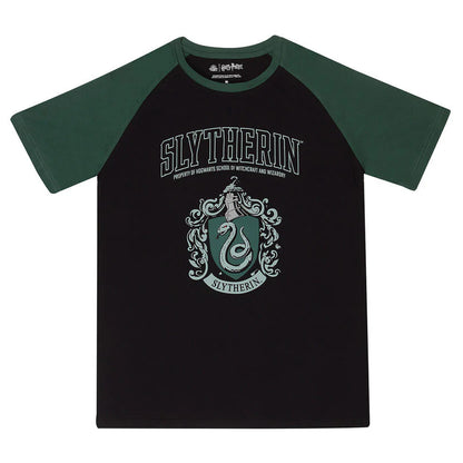 Black - Front - Harry Potter Unisex Adult Slytherin Raglan T-Shirt