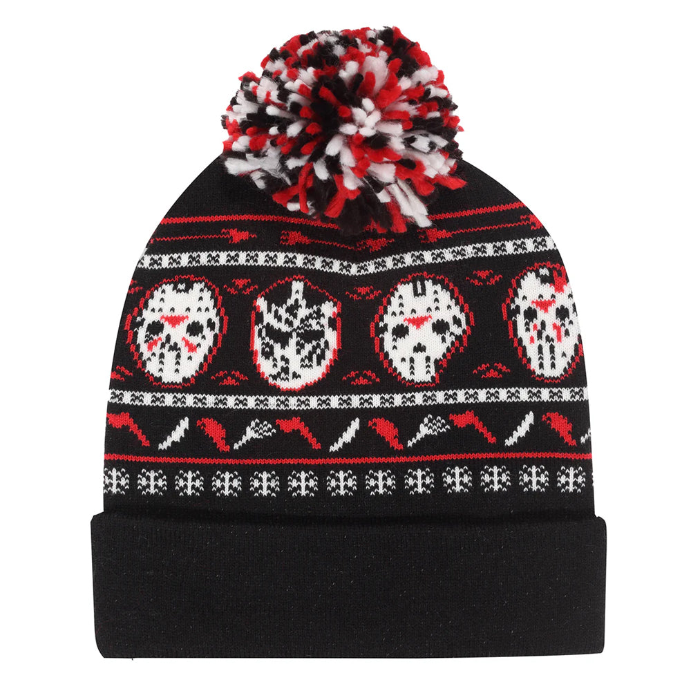 Black-Red-White - Back - Friday The 13th Unisex Adult Masks Beanie