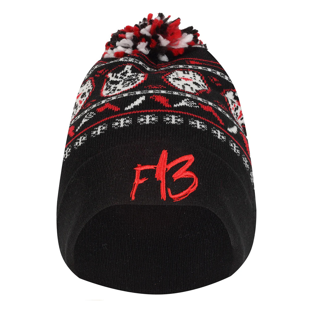 Black-Red-White - Side - Friday The 13th Unisex Adult Masks Beanie