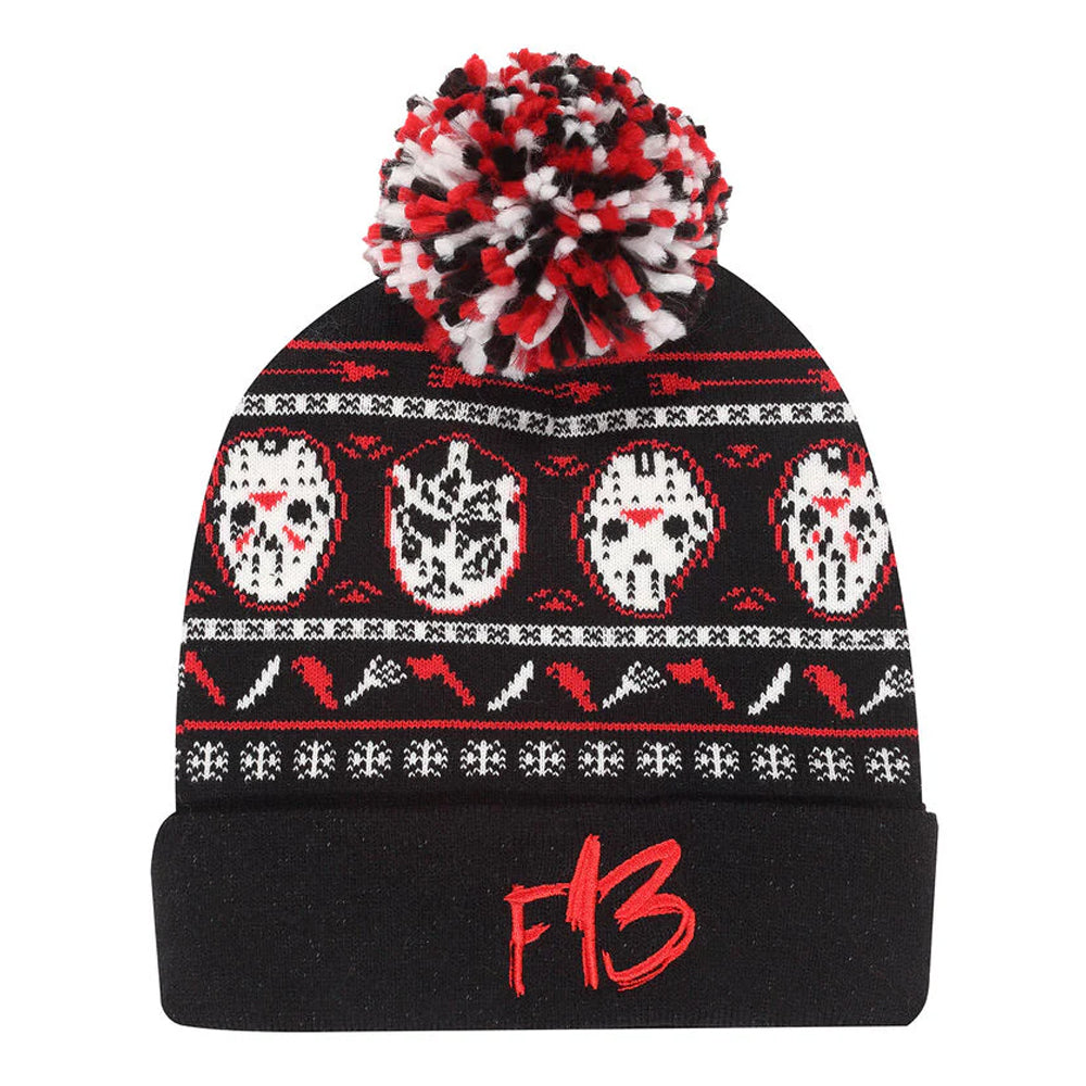 Black-Red-White - Front - Friday The 13th Unisex Adult Masks Beanie