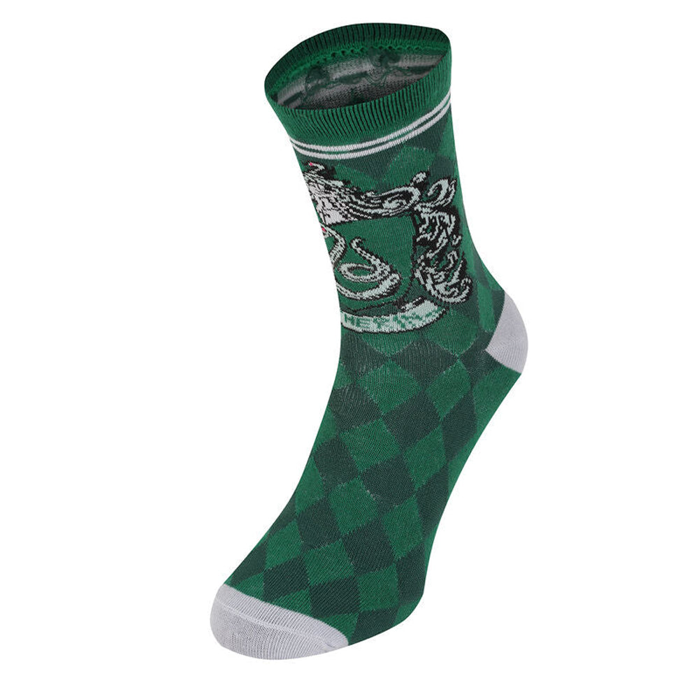 Green - Back - Harry Potter Unisex Adult Slytherin Socks