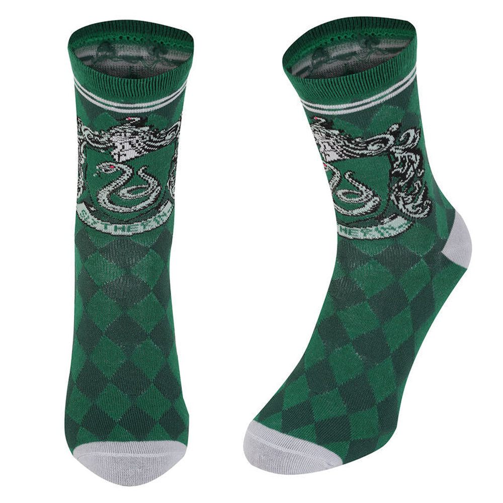 Green - Side - Harry Potter Unisex Adult Slytherin Socks