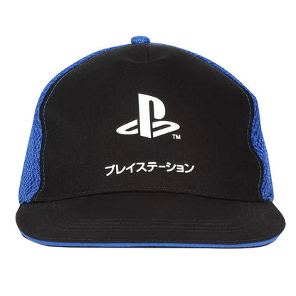 Black-Blue-Grey - Front - Playstation Katakana Logo Snapback Cap