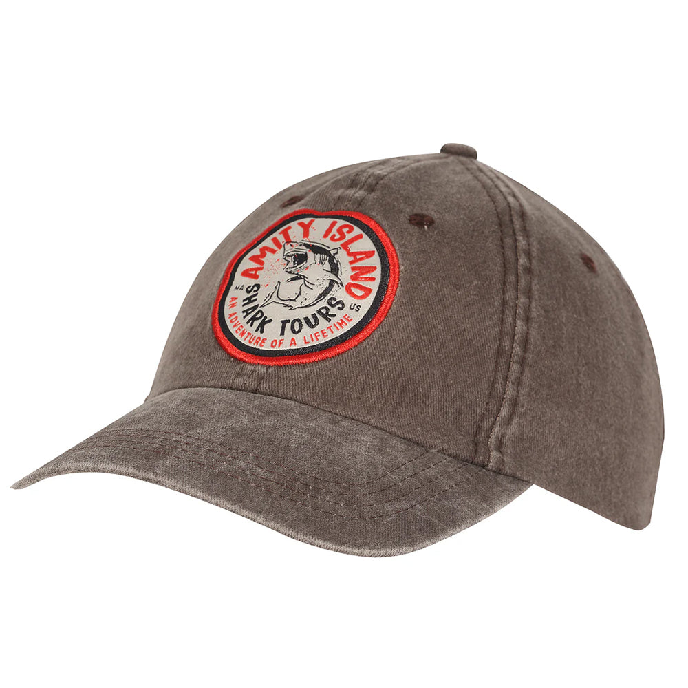 Grey - Side - Jaws Shark Tour Text Baseball Cap