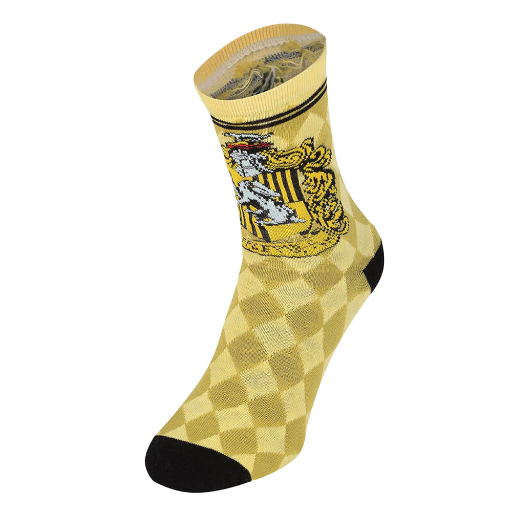 Yellow-Black - Back - Harry Potter Unisex Adult Hufflepuff Socks